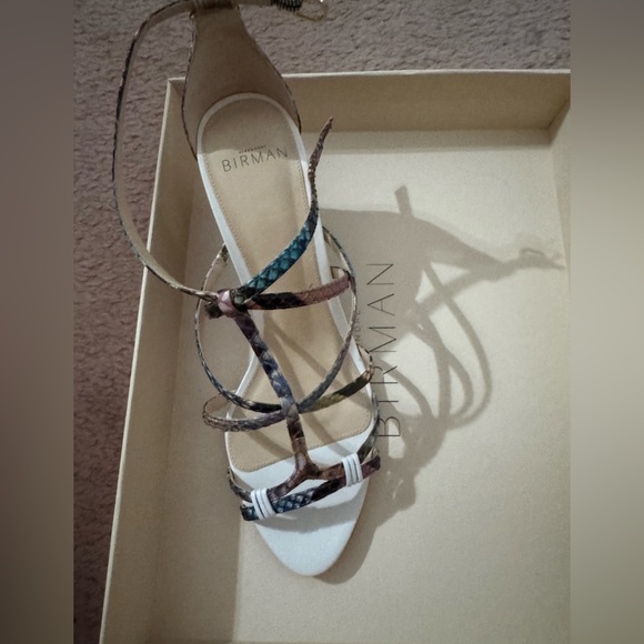 Alexandre Birman Colorful Python Strappy Wedge Sandals - Picture 3 of 13